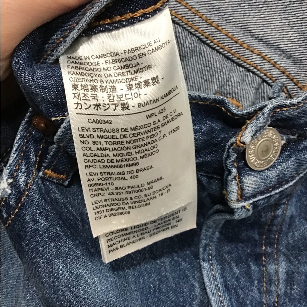 Levi’s 501 High Rise Denim Cut Off Shorts Women’s 27 Button Fly Ripped 90s Y2K - Picture 2 of 6
